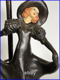 Artur Rubinstein Foundry Vienna Art Deco Lady Dancing Lamp 16 Tall Figure