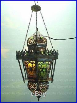 B6 Antique Reproduction Art Deco Handmade Egyptian Hanging Lamp
