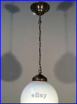 BAUHAUS Lampe Opalglaskugel Ø20 Messing ART DECO Deckenlampe
