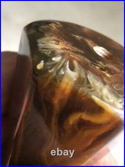 Bakelite Catalin cherry Amber Art deco vintage lamp foot 101gr