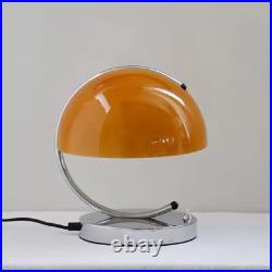 Bauhaus Orange / White Table Lamp Minimalist Art Deco Mushroom Night Light