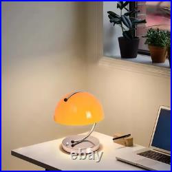 Bauhaus Orange / White Table Lamp Minimalist Art Deco Mushroom Night Light