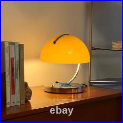Bauhaus Orange / White Table Lamp Minimalist Art Deco Mushroom Night Light
