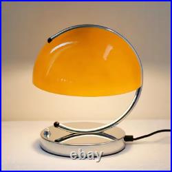 Bauhaus Orange / White Table Lamp Minimalist Art Deco Mushroom Night Light