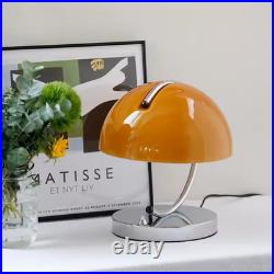 Bauhaus Orange / White Table Lamp Minimalist Art Deco Mushroom Night Light