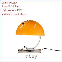 Bauhaus Orange / White Table Lamp Minimalist Art Deco Mushroom Night Light