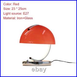 Bauhaus Orange / White Table Lamp Minimalist Art Deco Mushroom Night Light