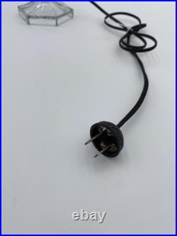 Beautiful! 1920's Art Deco Boudoir Lamp Glass Base&Pink Tulip Shade Cloth Cord