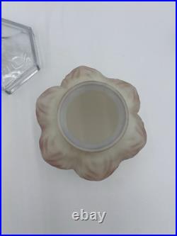 Beautiful! 1920's Art Deco Boudoir Lamp Glass Base&Pink Tulip Shade Cloth Cord