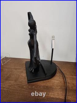 Beautiful Art Deco Dancer Peacock Frosted Lamp