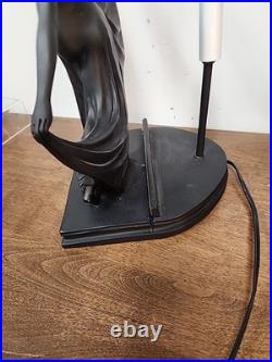 Beautiful Art Deco Dancer Peacock Frosted Lamp