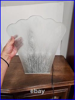 Beautiful Art Deco Dancer Peacock Frosted Lamp