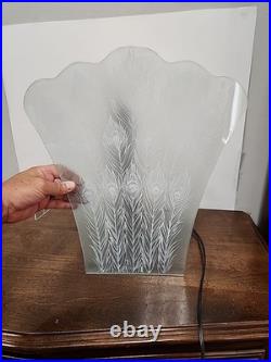 Beautiful Art Deco Dancer Peacock Frosted Lamp