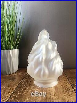 Beautiful Art Deco Frosted Nude Glass Flame Fire Torch Light Lamp Shade Globe