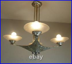 Beautiful French Art Deco Chandelier 1925 Signed Muller Freres Luneville