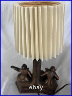 Beautiful Vintage 1930's Copper Finished Musician Art Deco Lamp Working Beautiful Vintage 1930's Copper Finished Musician Art Deco Lamp Working