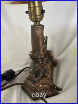Beautiful Vintage 1930's Copper Finished Musician Art Deco Lamp Working