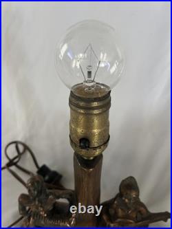 Beautiful Vintage 1930's Copper Finished Musician Art Deco Lamp Working