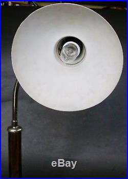 Belgian Original 1930's Art Deco Desk Lamp Nickel And Timber Tested And Taged