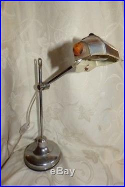 Belle Ancienne Lampe de Bureau Pirouette époque Art Déco acier chromé