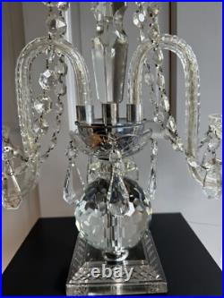 Big 26 Art Deco Crystal Girandole Table Chandelier Table Lamp Candelabra