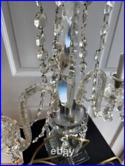 Big 26 Art Deco Crystal Girandole Table Chandelier Table Lamp Candelabra
