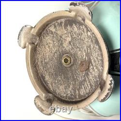 Birks Art Deco Ceramic Lamp Celadon with Chrome-Color Decoration Double Socket