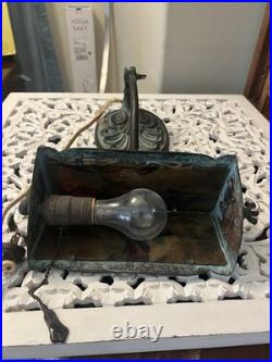 Bradley and Hubbard Art Deco Vtg Cast Iron Hardwired Electric Tilting Glass Lamp