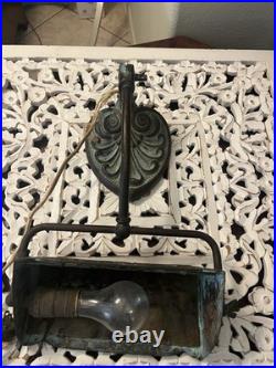 Bradley and Hubbard Art Deco Vtg Cast Iron Hardwired Electric Tilting Glass Lamp