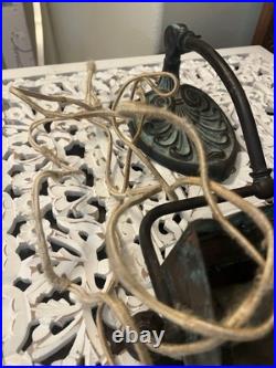Bradley and Hubbard Art Deco Vtg Cast Iron Hardwired Electric Tilting Glass Lamp