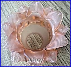 Brass 3-Stem Goose Neck Table Lamp Pink Glass Roses Nouveau Style Romance 24in
