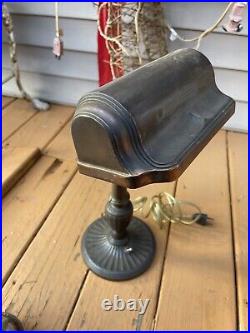 Brass Art Deco Antique Lamp Arts And Crafts Table Bankers Lamp