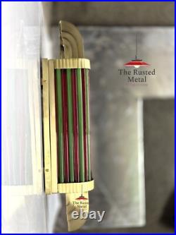 Brass Art Deco Wall Sconce Light Fixture with Glass Rods Theater Style Lamp