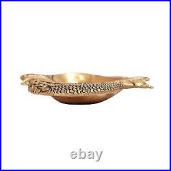 Brass Deepak Paisley Peacock Oil Diya Lamp Statue For Home Temple Decor