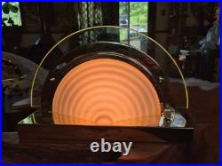 Brass Glass Art Deco Wall Sconce Demilune Sconces Halo Half Moon Vintage