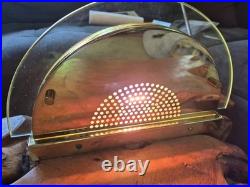 Brass Glass Art Deco Wall Sconce Demilune Sconces Halo Half Moon Vintage