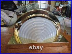 Brass Glass Art Deco Wall Sconce Demilune Sconces Halo Half Moon Vintage