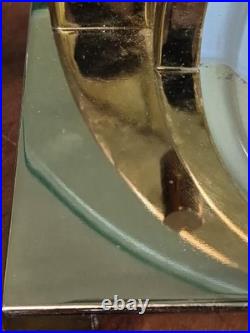 Brass Glass Art Deco Wall Sconce Demilune Sconces Halo Half Moon Vintage