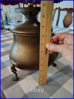 Brass Reticulated Pierced Shade Lamp Lined Old Art Deco