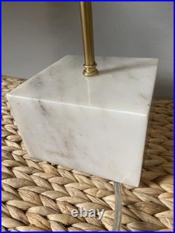 Brass Starburst Art Deco Lamp Marble Base Heavy