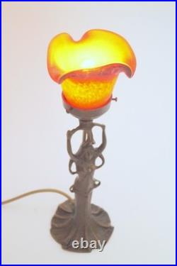 Bronze Art Deco Table Lamp L'Étoile Rouge Unique