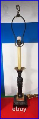 Bronze Caryatid Woman Figural Table Lamp Statue Egg&Dart Tested