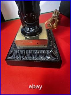 Bronze Caryatid Woman Figural Table Lamp Statue Egg&Dart Tested