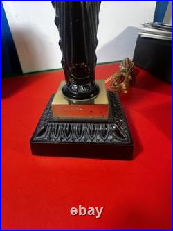 Bronze Caryatid Woman Figural Table Lamp Statue Egg&Dart Tested