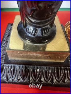 Bronze Caryatid Woman Figural Table Lamp Statue Egg&Dart Tested