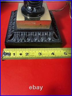 Bronze Caryatid Woman Figural Table Lamp Statue Egg&Dart Tested