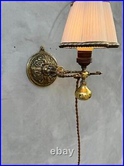 Bronze Gimbal Wall Lamp Ornate Ship Light Art Deco Style Wall Sconce