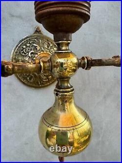Bronze Gimbal Wall Lamp Ornate Ship Light Art Deco Style Wall Sconce