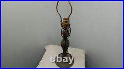 Bronze table lamp Victorian Art Deco style. 14 inches tall Works with no shade