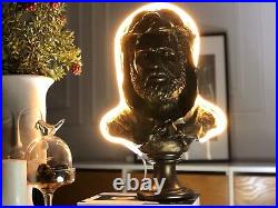 Bust Statue Of Hercules Lamp, Greek Gods Art Sculpture, Art Deco Home